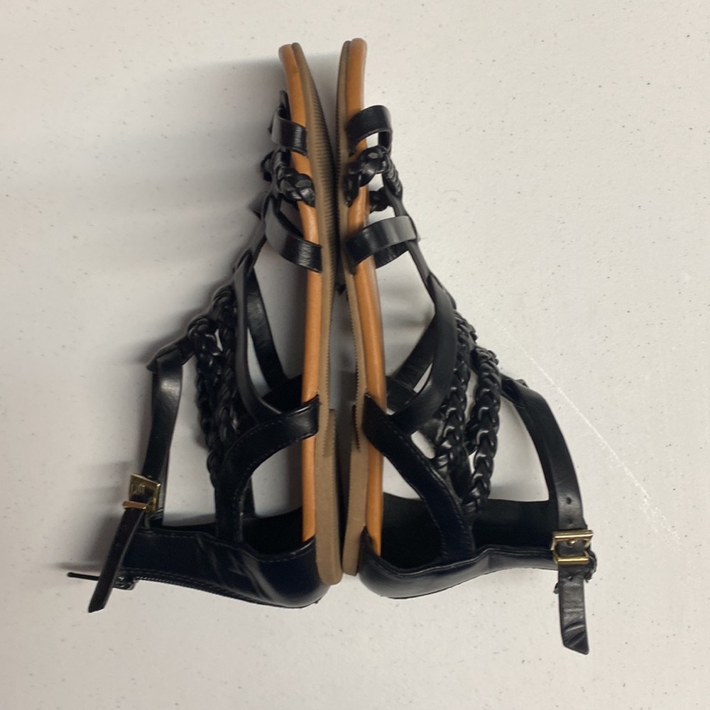 Black gladiator zip up sandal - Picture 3 of 7